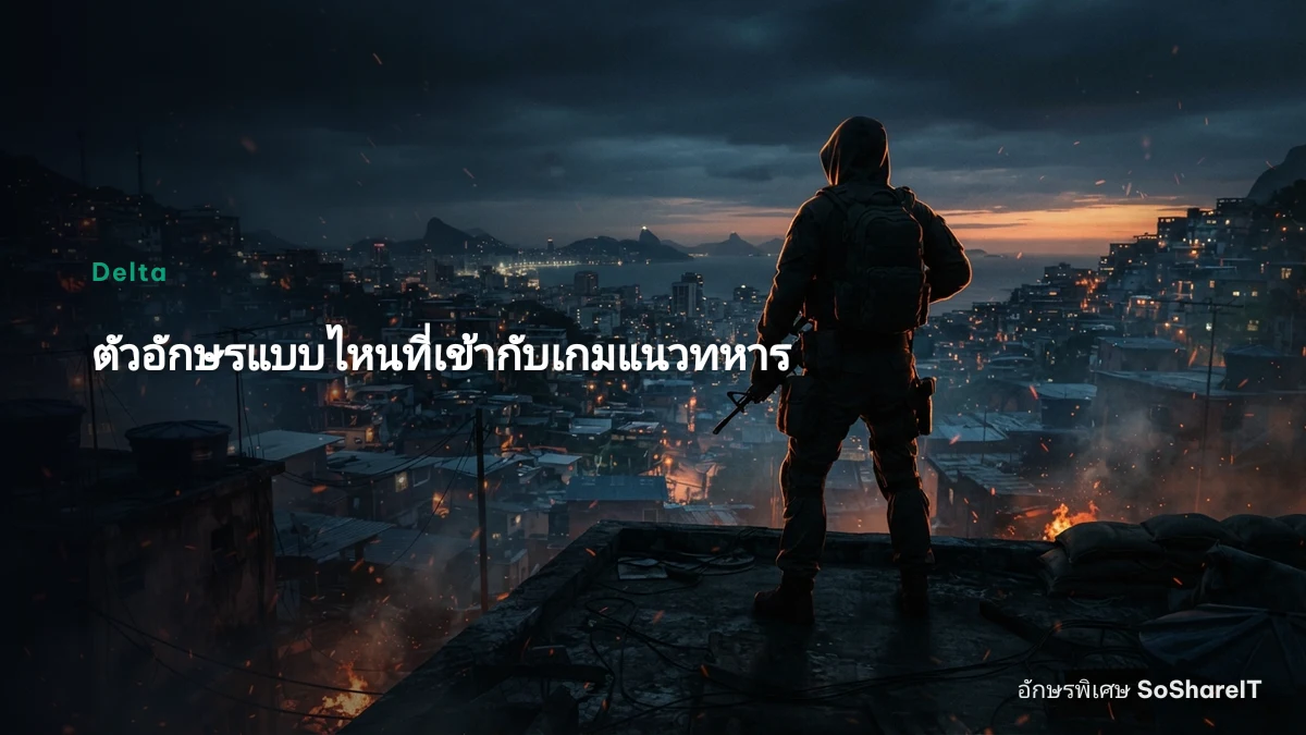 ตัวอักษรแบบไหนที่เข้ากับ เกมแนวทหาร — Delta อักษรพิเศษ