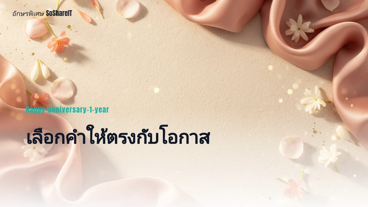 เลือกคำให้ตรงกับโอกาส — Happy-anniversary-1-year อักษรพิเศษ