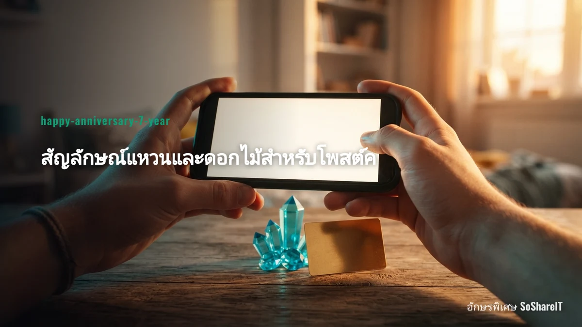 สัญลักษณ์แหวนและดอกไม้สำ หรับโพสต์ครบรอบ — happy-anniversary-7-year อักษรพิเศษ