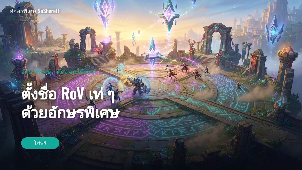 ตั้งชื่อ RoV เท่ ๆ ด้วยอักษรพิเศษ — RoV อักษรพิเศษ