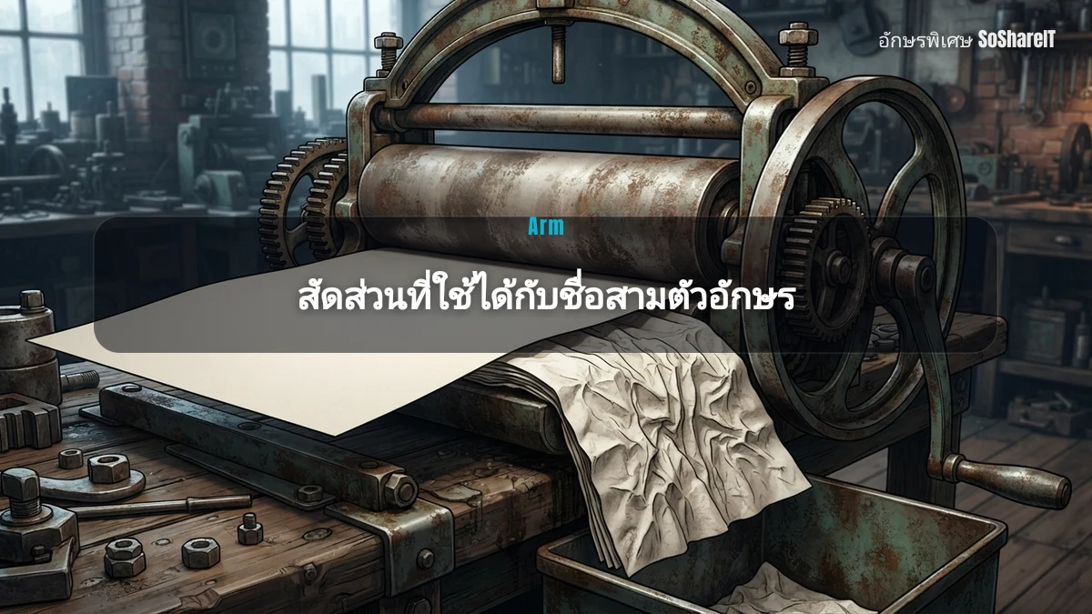 สัดส่วนที่ใช้ได้กับชื่อส ามตัวอักษร — Arm อักษรพิเศษ