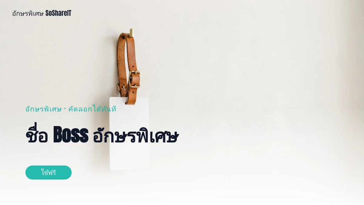 ชื่อ Boss อักษรพิเศษ — Boss อักษรพิเศษ