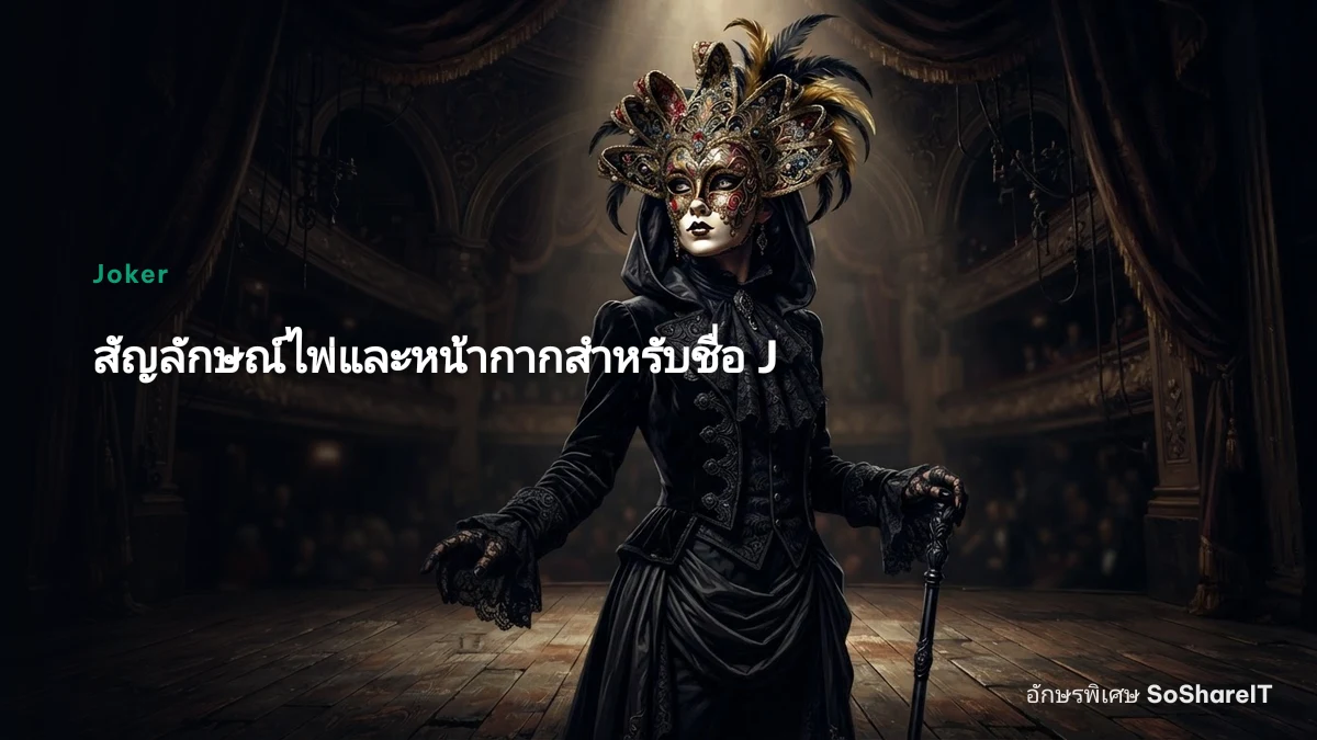สัญลักษณ์ไพ่และหน้ากากสำ หรับชื่อ Joker — Joker อักษรพิเศษ
