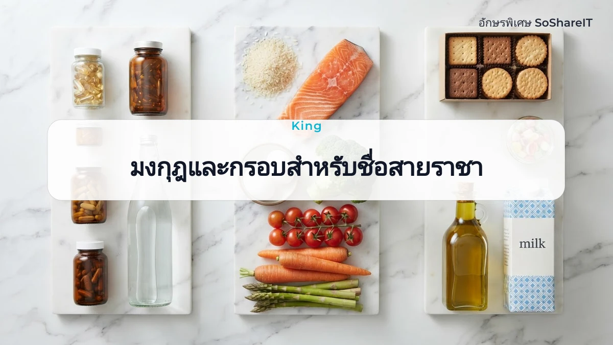 มงกุฎและกรอบสำหรับชื่อสา ยราชา — King อักษรพิเศษ