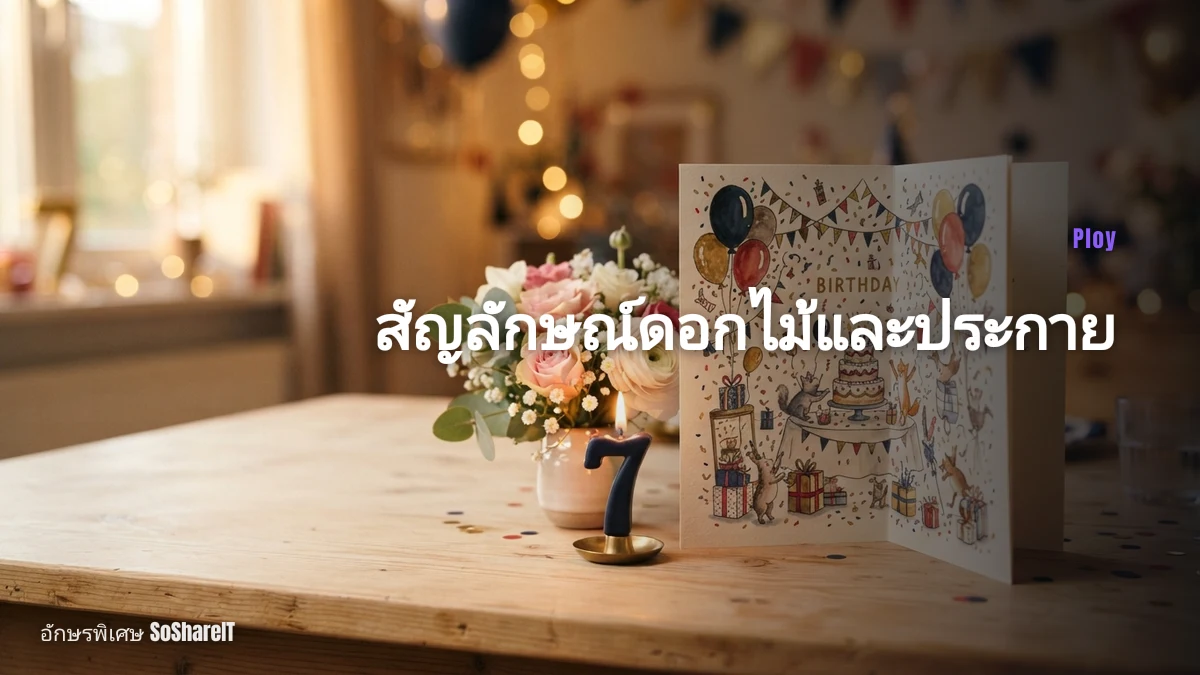 สัญลักษณ์ดอกไม้และประกาย — Ploy อักษรพิเศษ