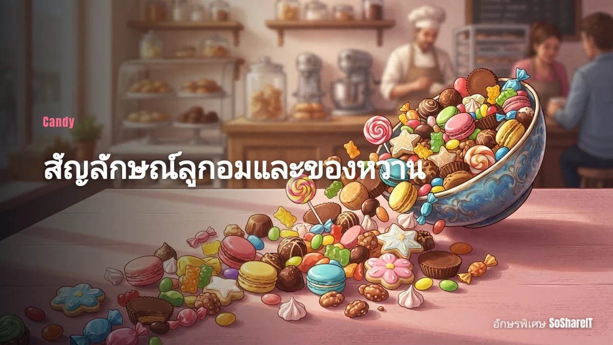 สัญลักษณ์ลูกอมและของหวาน — Candy อักษรพิเศษ