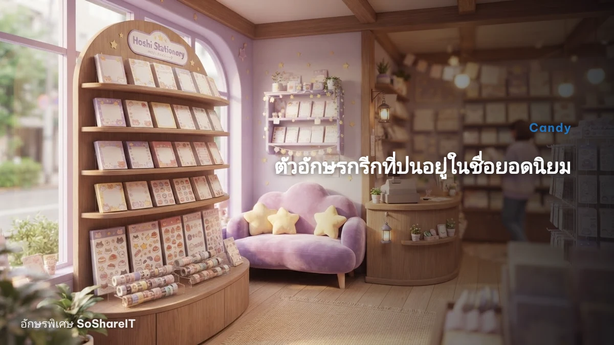 ตัวอักษรกรีกที่ปนอยู่ในชื่อยอดนิยม — Candy อักษรพิเศษ
