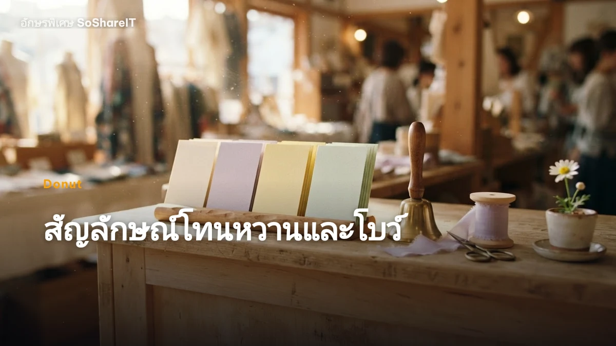 สัญลักษณ์โทนหวานและโบว์ — Donut อักษรพิเศษ