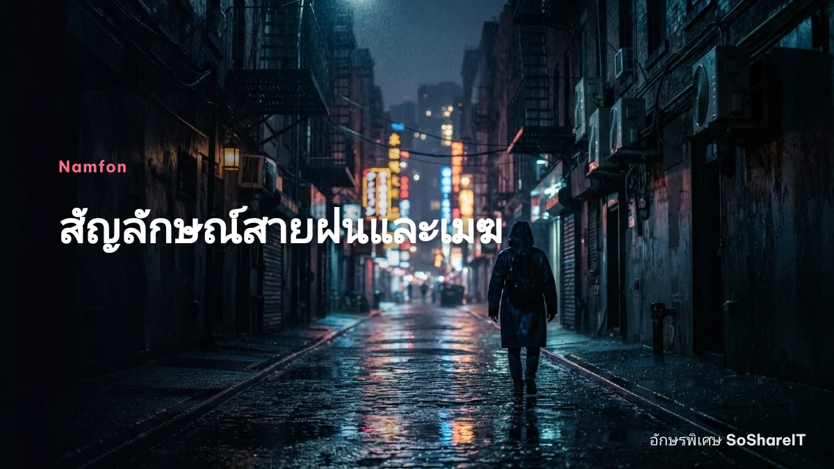 สัญลักษณ์สายฝนและเมฆ — Namfon อักษรพิเศษ