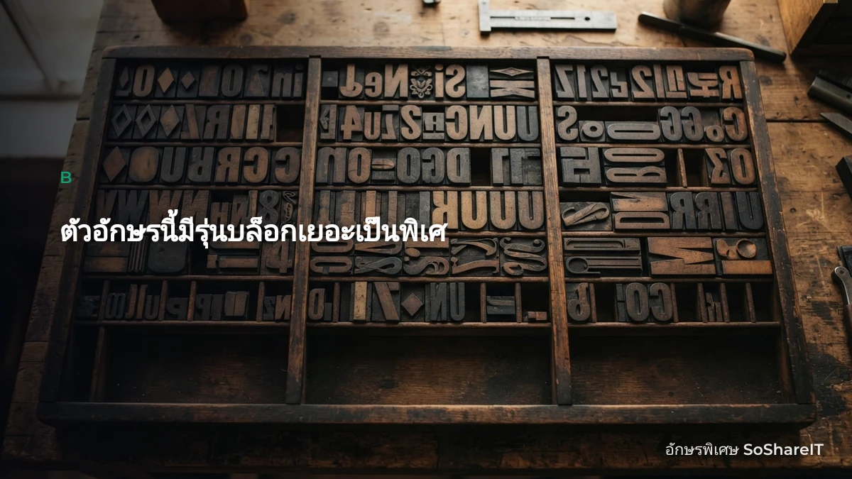 ตัวอักษรนี้มีรุ่นบล็อกเยอะเป็นพิเศ — B อักษรพิเศษ