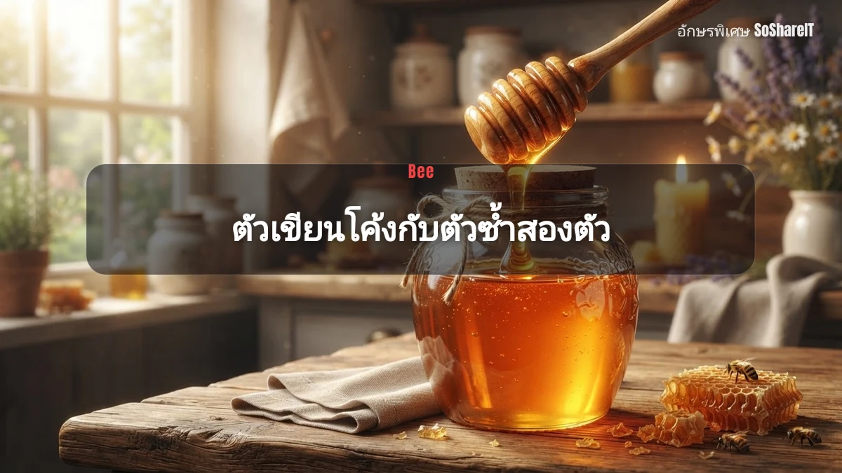 ตัวเขียนโค้งกับตัวซ้ำสองตัว — Bee อักษรพิเศษ