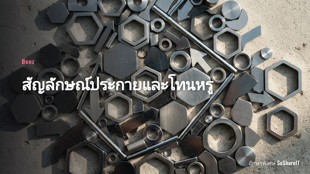 สัญลักษณ์ประกายและโทนหรู — Benz อักษรพิเศษ