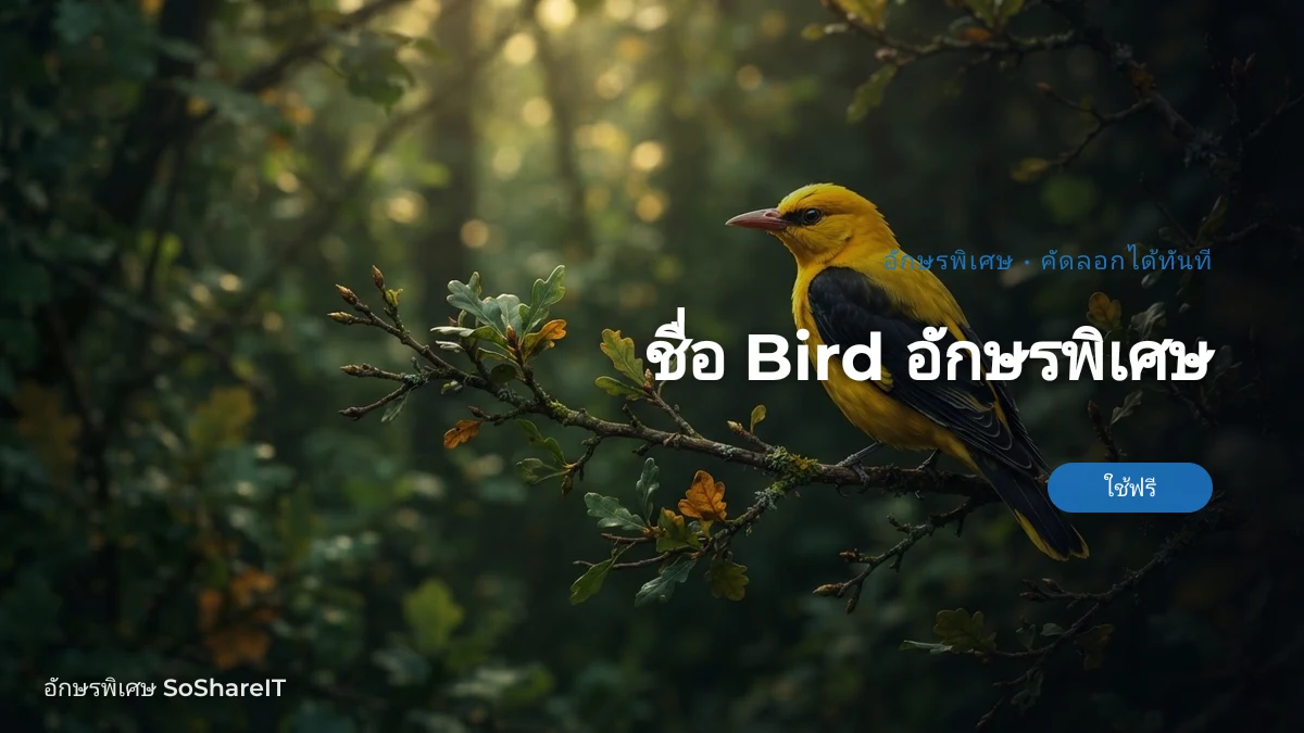 ชื่อ Bird อักษรพิเศษ — Bird อักษรพิเศษ