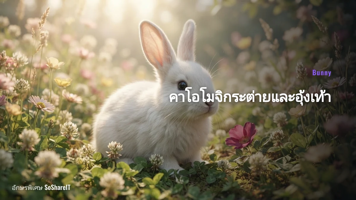 คาโอโมจิกระต่ายและอุ้งเท้า — Bunny อักษรพิเศษ