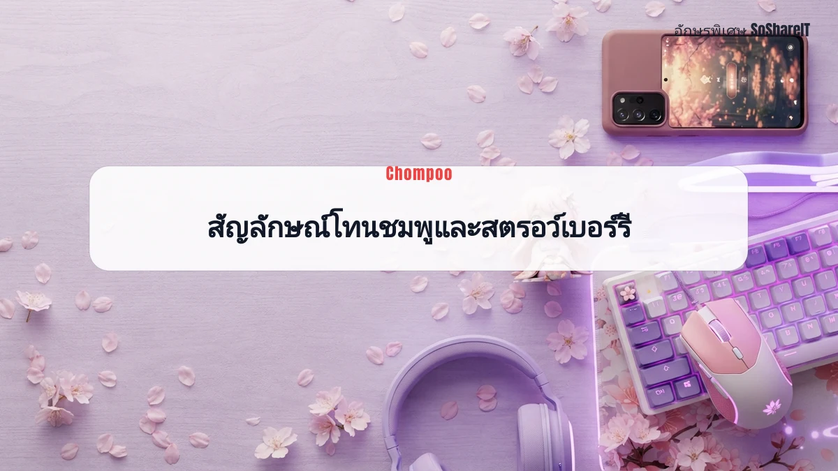 สัญลักษณ์โทนชมพูและสตรอว์เบอร์รี — Chompoo  อักษรพิเศษ