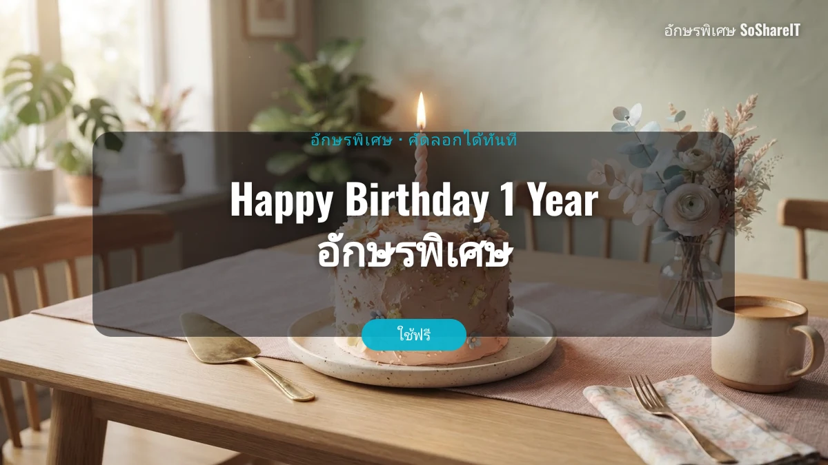 Happy Birthday 1 Year อักษรพิเศษ —  happy birthday 1 year  อักษรพิเศษ