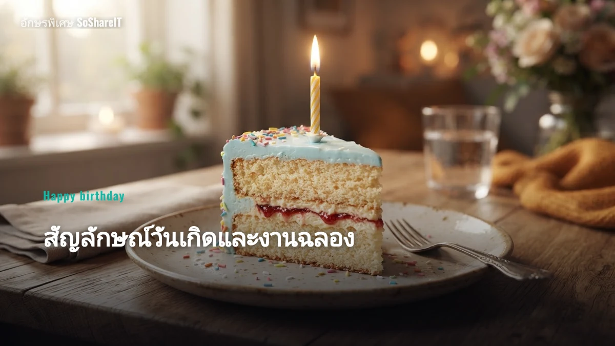 สัญลักษณ์วันเกิดและงานฉลอง — Happy birthday อักษรพิเศษ