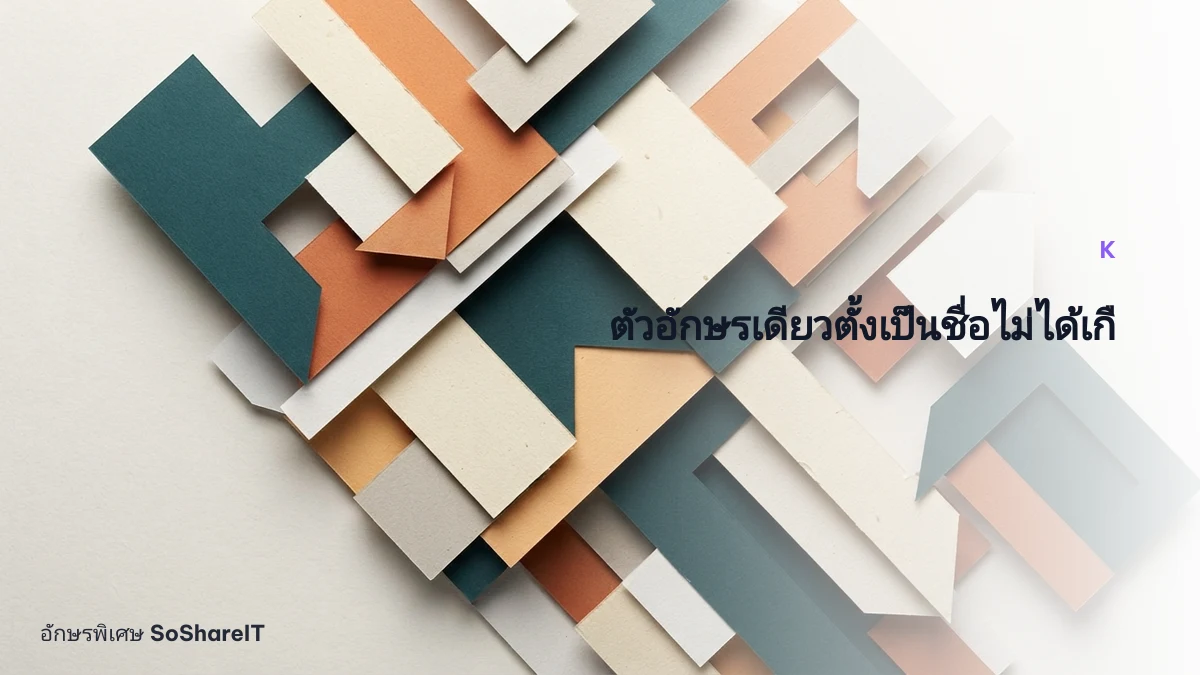 ตัวอักษรเดียวตั้งเป็นชื่อไม่ได้เกื — K อักษรพิเศษ
