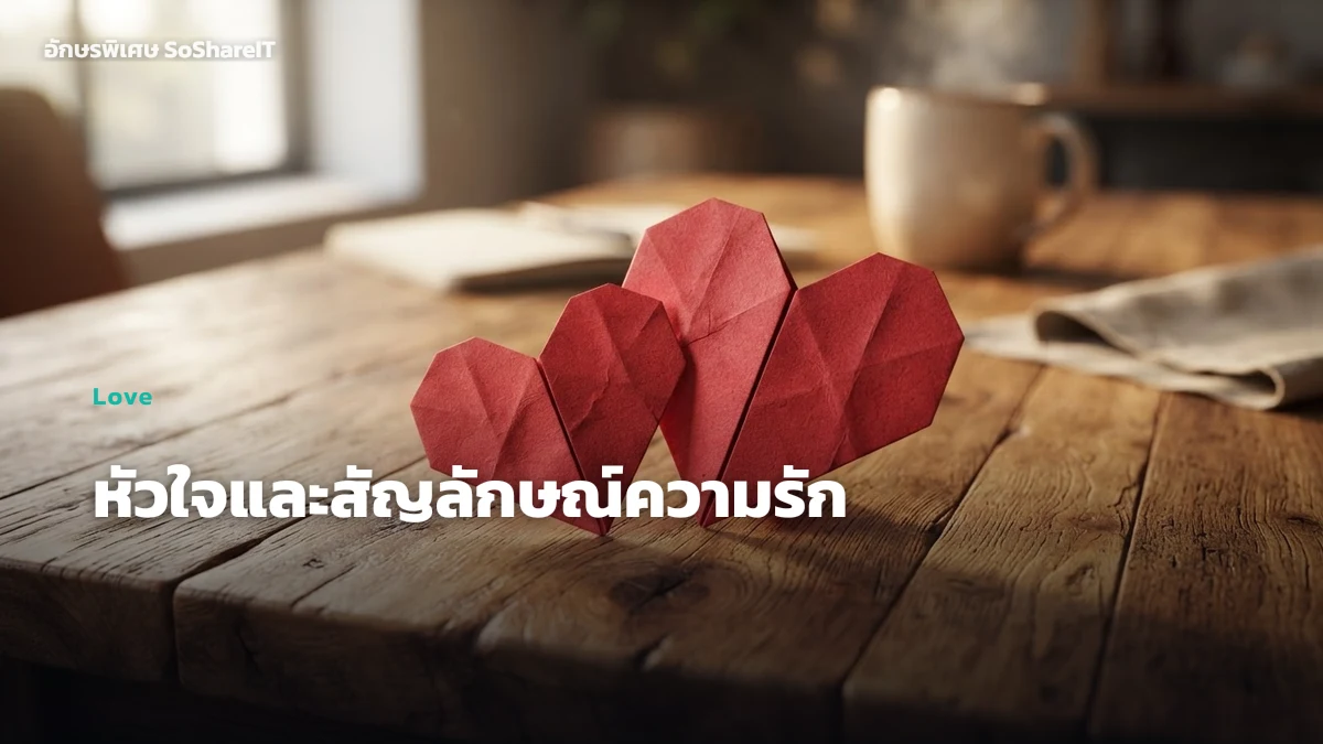หัวใจและสัญลักษณ์ความรัก — Love อักษรพิเศษ