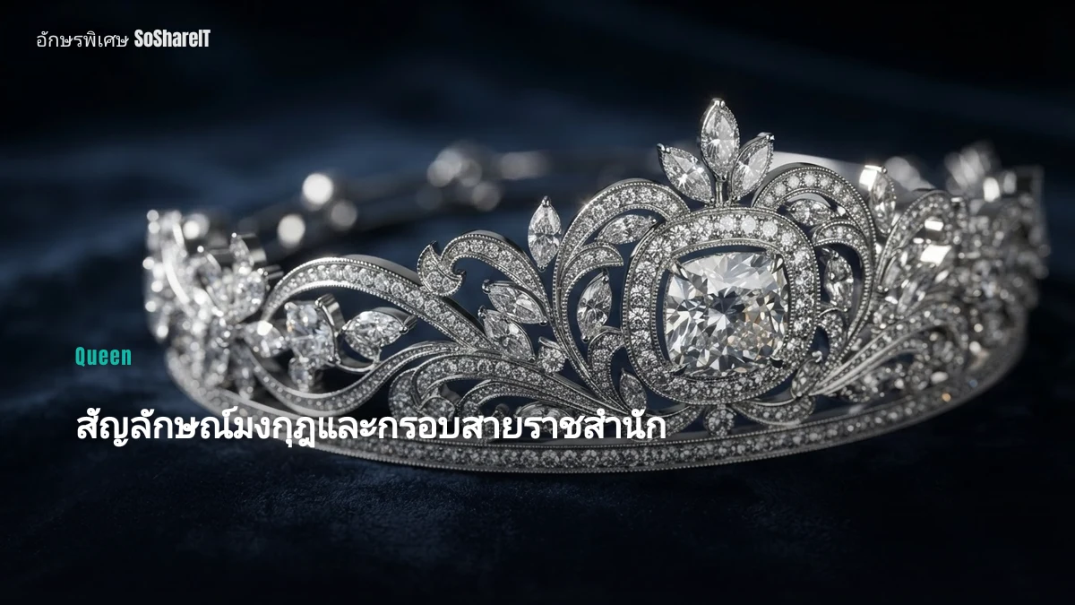 สัญลักษณ์มงกุฎและกรอบสายราชสำนัก — Queen อักษรพิเศษ
