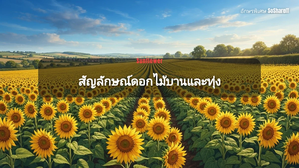 สัญลักษณ์ดอกไม้บานและทุ่ง — Sunflower อักษรพิเศษ