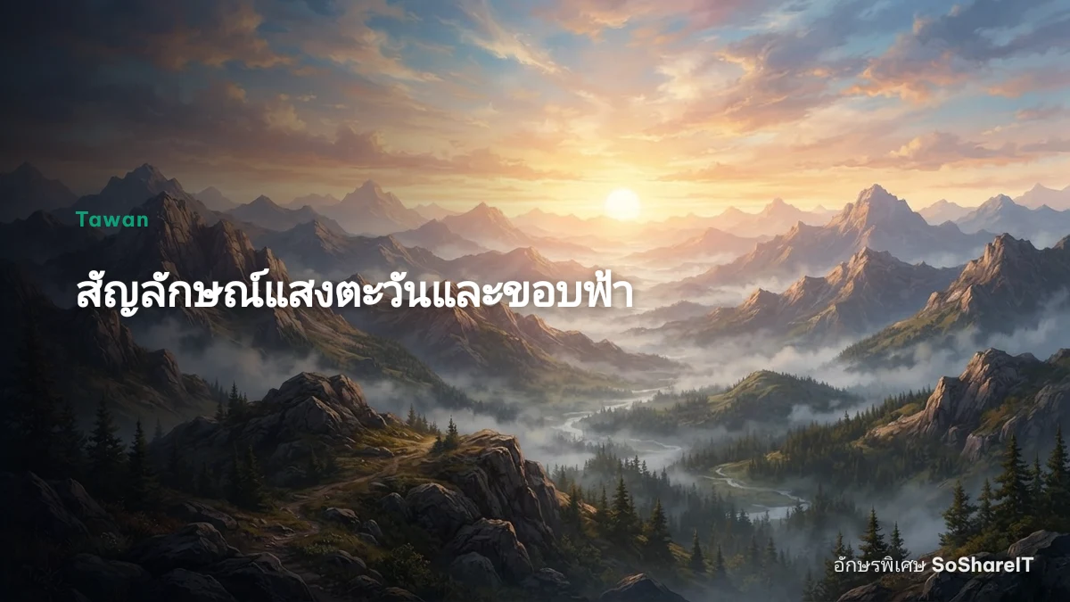 สัญลักษณ์แสงตะวันและขอบฟ้า — Tawan อักษรพิเศษ