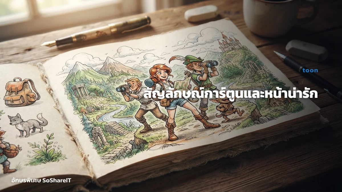 สัญลักษณ์การ์ตูนและหน้าน่ารัก — toon อักษรพิเศษ
