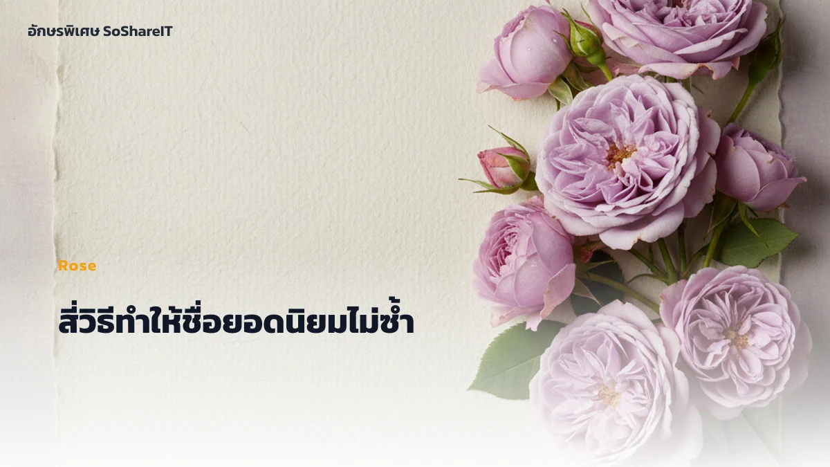 สี่วิธีทำให้ชื่อยอดนิยมไม่ซ้ำ — Rose อักษรพิเศษ