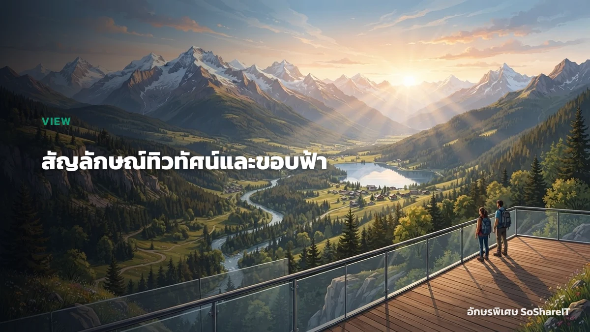 สัญลักษณ์ทิวทัศน์และขอบฟ้า — VIEW อักษรพิเศษ